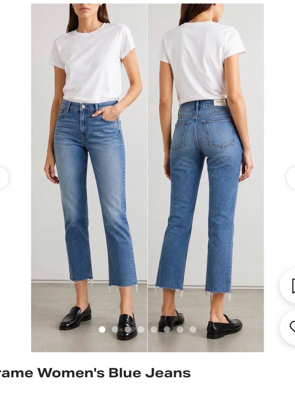 Frame Denim Cropped High-Rise Straight Jeans in Light Blue size 30